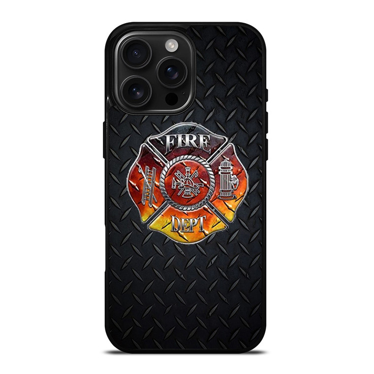 FIREFIGHTER FIREMAN METAL LOGO iPhone 16 Pro Max Case Cover