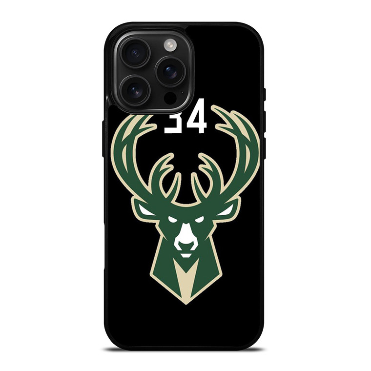 GIANNIS ANTETOKOUNMPO MILWAUKEE BUCKS LOGO iPhone 16 Pro Max Case Cover