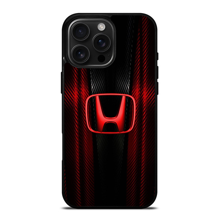 HONDA LOGO RED CARBON iPhone 16 Pro Max Case Cover