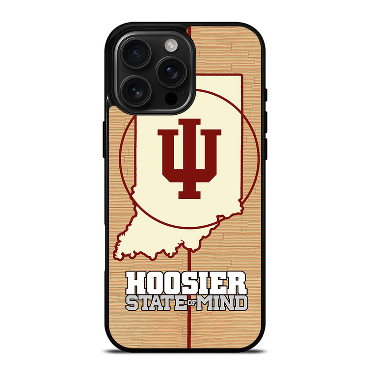HOOSIER STATE OF MIND INDIANA WOODEN LOGO iPhone 16 Pro Max Case Cover