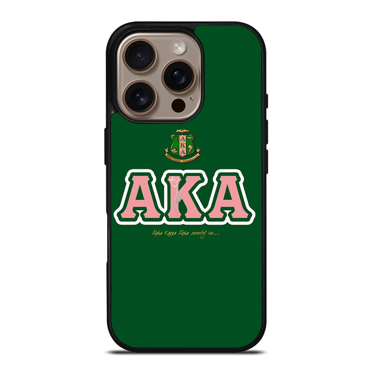 AKA PINK AND GREEN SIMPLE LOGO iPhone 16 Pro Case Cover