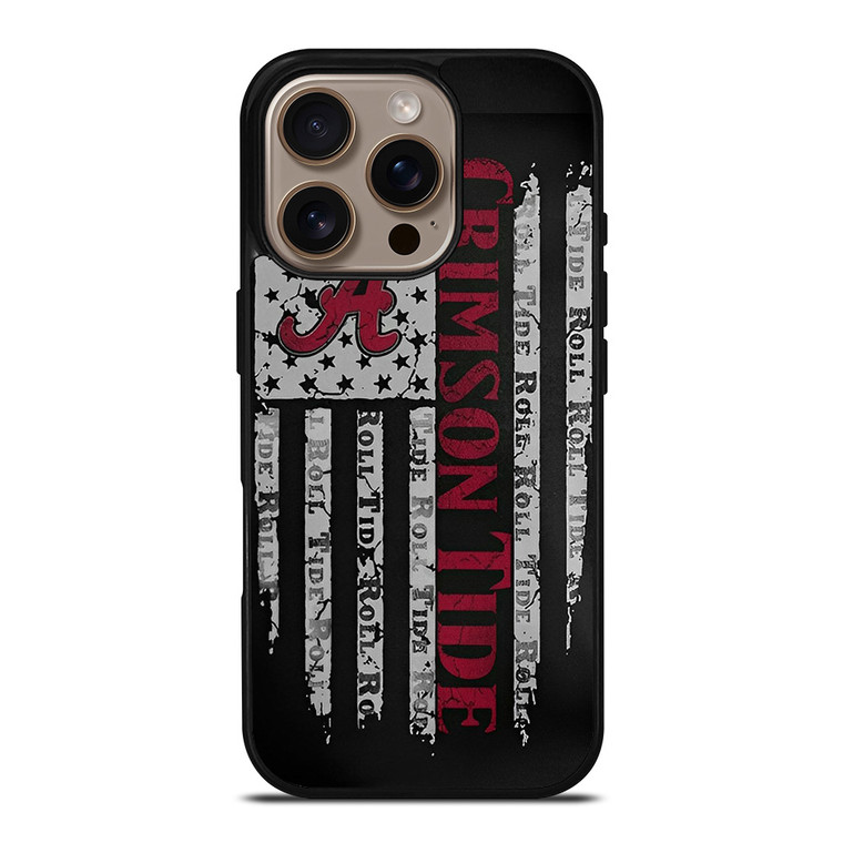 ALABAMA CRIMSON TIDE FLAG MLS iPhone 16 Pro Case Cover