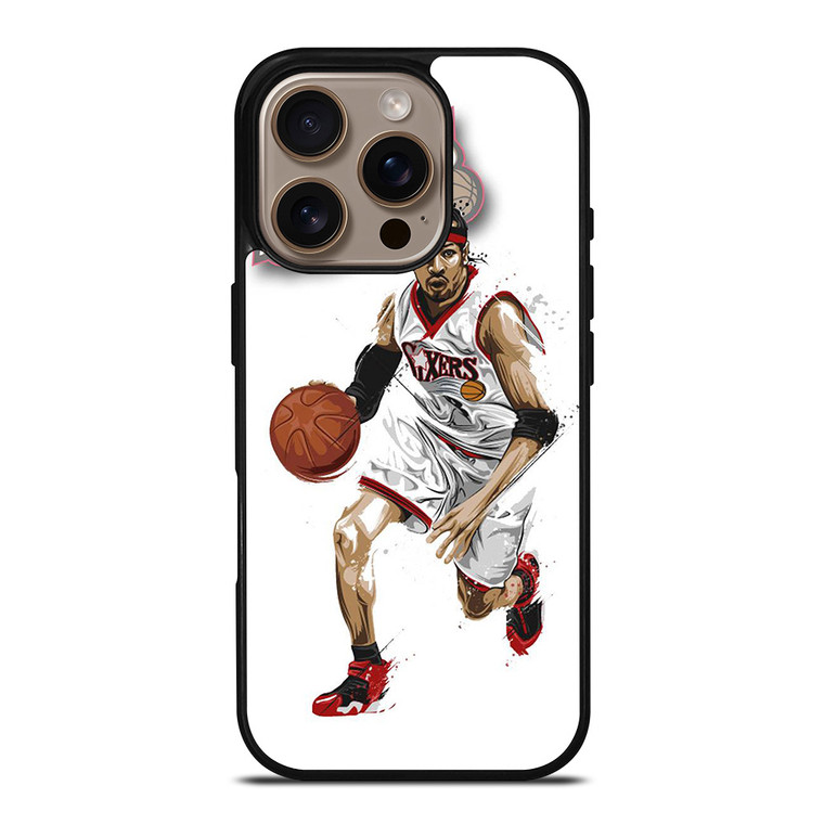 ALLEN IVERSON SIXERS NBA BASKETBALL iPhone 16 Pro Case Cover