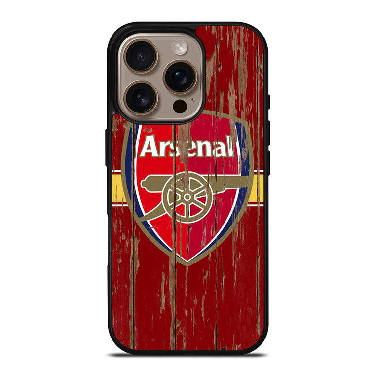 ARSENAL FC WOODEN LOGO iPhone 16 Pro Case Cover