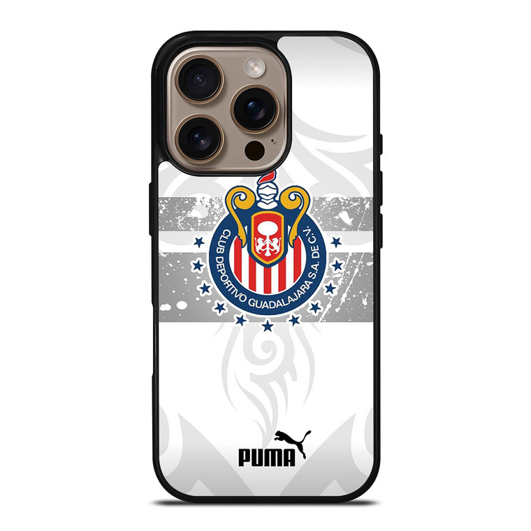 CLUB DEPORTIVO GUADALAJARA PUMA WHITE iPhone 16 Pro Case Cover