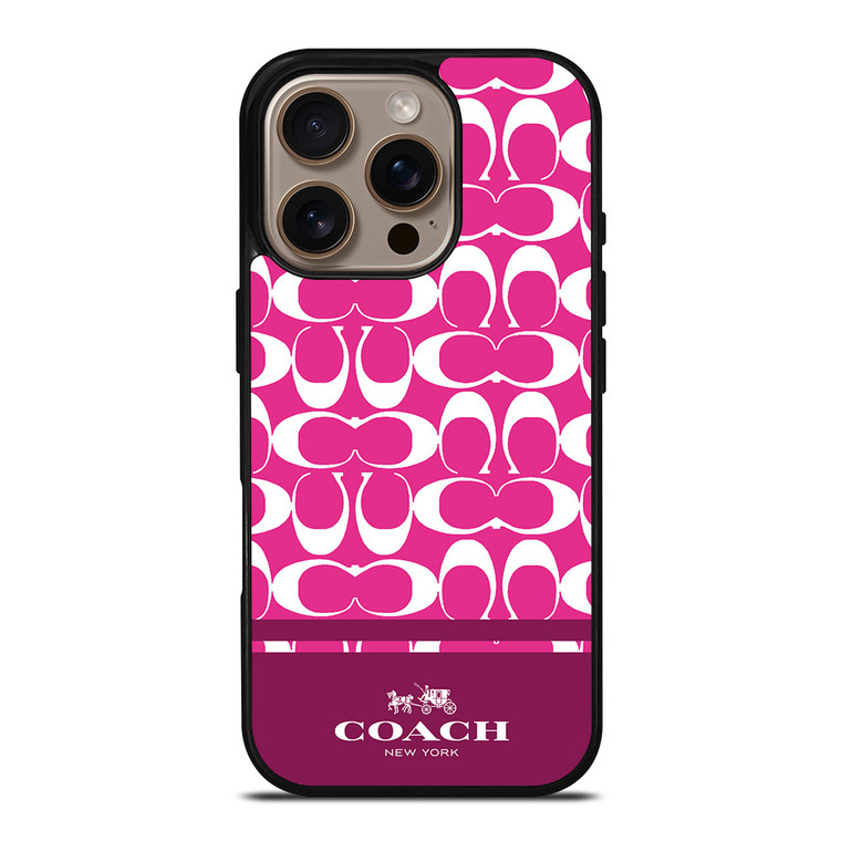 COACH PINK NEW YORK iPhone 16 Pro Case Cover