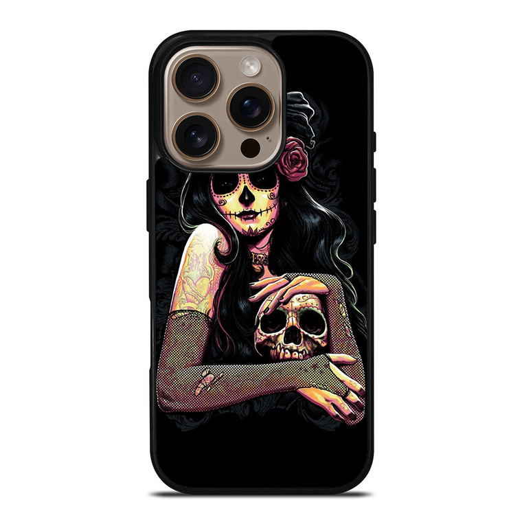 DAY OF THE DEAD ART iPhone 16 Pro Case Cover