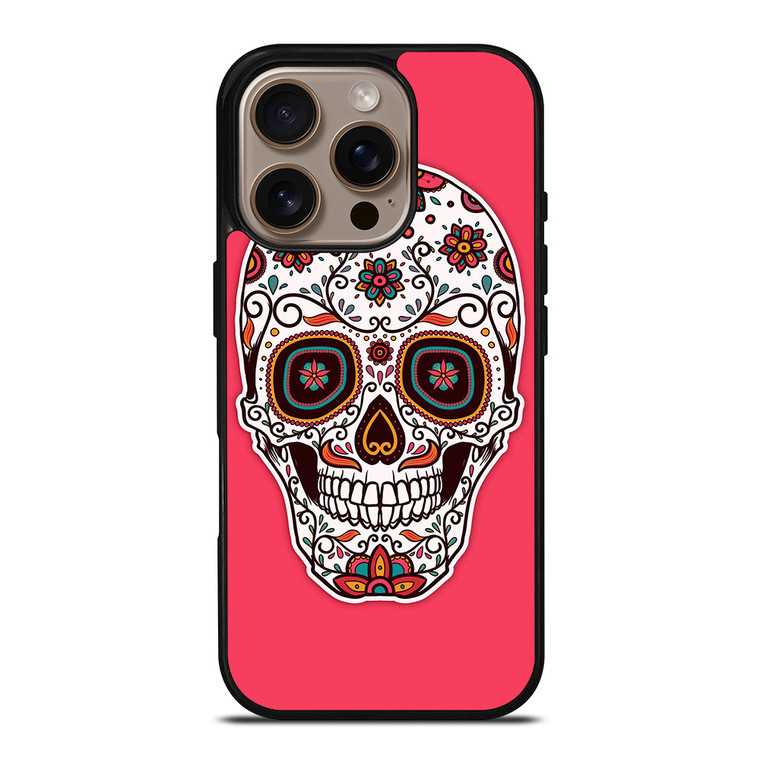 DAY OF THE DEAD PINK iPhone 16 Pro Case Cover