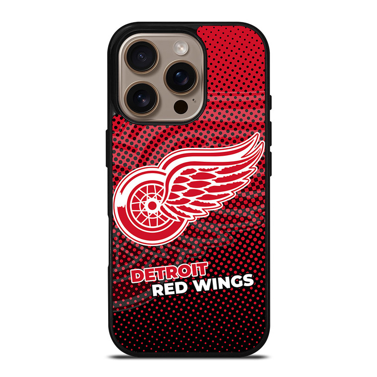 DETROIT RED WINGS HALFTONE EFFECT iPhone 16 Pro Case Cover