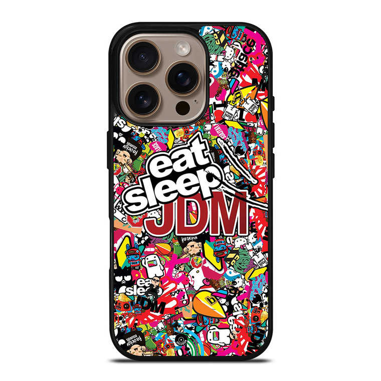 EAT SLEEP JDM STICKERS iPhone 16 Pro Case Cover