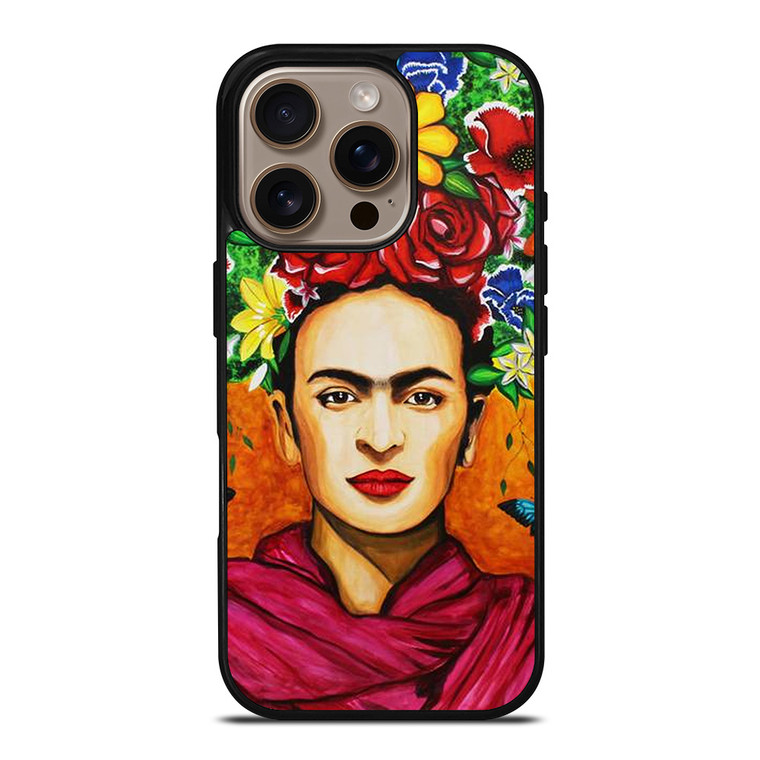 FRIDA KAHLO FLORAL ART iPhone 16 Pro Case Cover