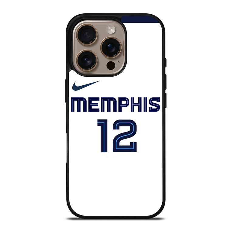 JA MORANT MEMPHIS GRIZZLIES WHITE iPhone 16 Pro Case Cover