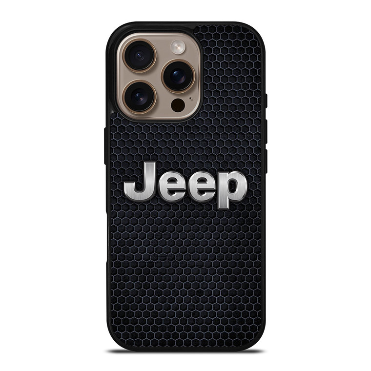 JEEP BLACK METAL LOGO iPhone 16 Pro Case Cover