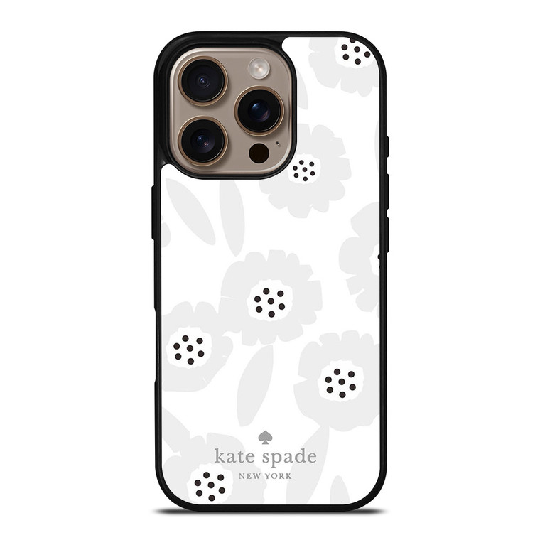 KATE SPADE GREY FLOWER iPhone 16 Pro Case Cover