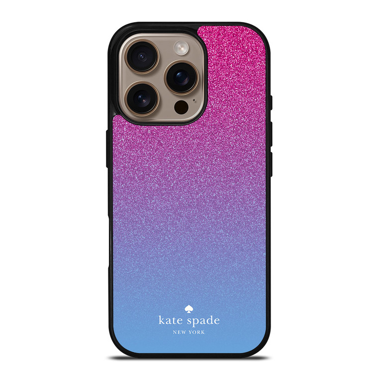 KATE SPADE NEW YORK PINK BLUE GLITTER iPhone 16 Pro Case Cover