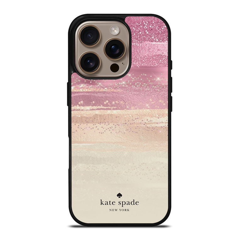 KATE SPADE NEW YORK ROSE GOLD GLITTER iPhone 16 Pro Case Cover