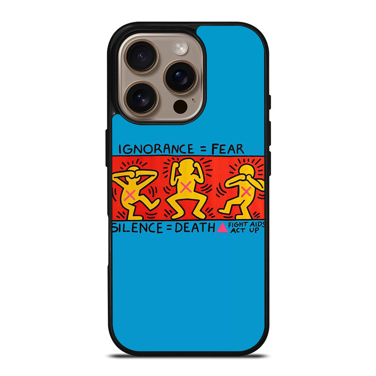KEITH HARING SILENCE DEATH iPhone 16 Pro Case Cover