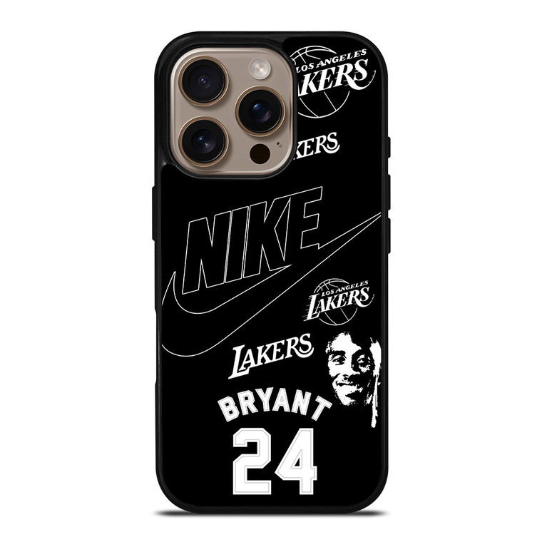 KOBER BRYANT LAKERS NIKE BLACK iPhone 16 Pro Case Cover