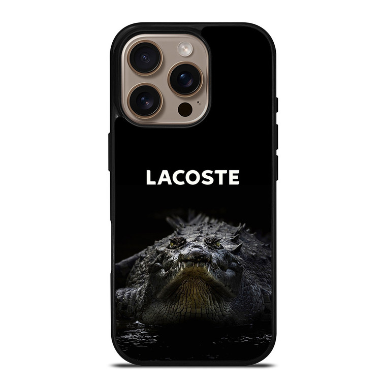 LACOSTE CROCODILE BLACK iPhone 16 Pro Case Cover