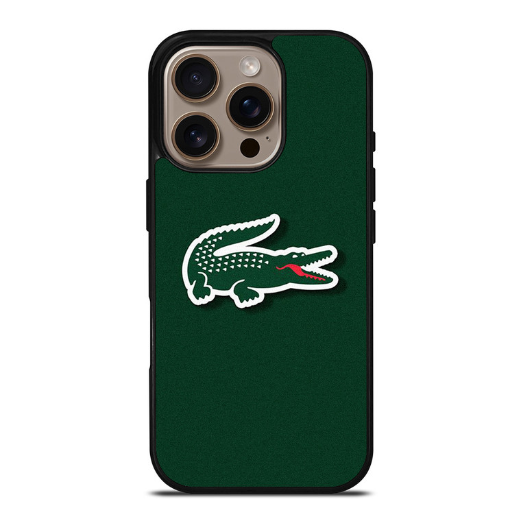LACOSTE CROCODILE GREEN iPhone 16 Pro Case Cover LACOSTE CROCODILE GREEN iPhone 16 Pro Case Cover
