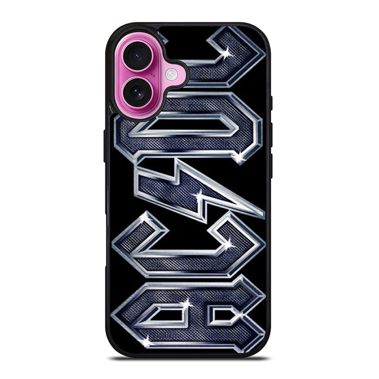ACDC METAL CARBON LOGO iPhone 16 Plus Case Cover