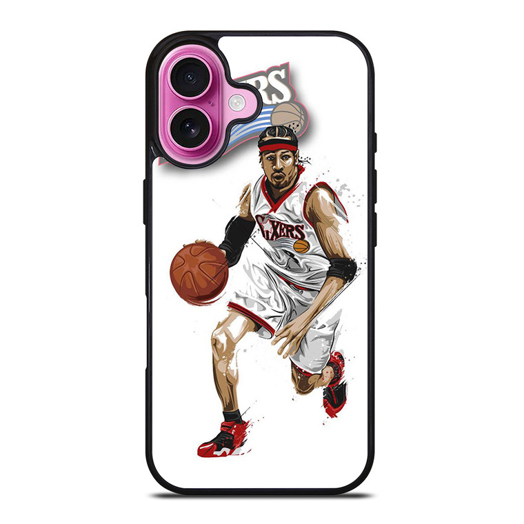 ALLEN IVERSON SIXERS NBA BASKETBALL iPhone 16 Plus Case Cover
