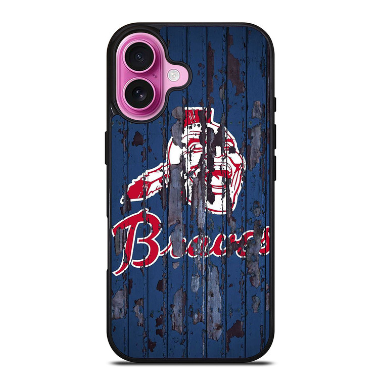 ATLANTA BRAVES RUSTY WOOD iPhone 16 Plus Case Cover