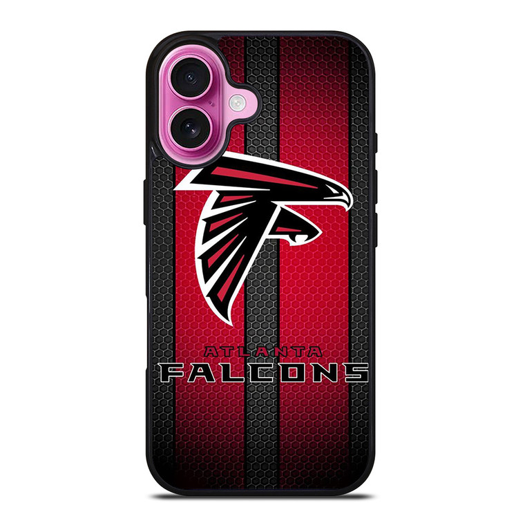 ATLANTA FALCONS METAL LOGO NFL iPhone 16 Plus Case Cover