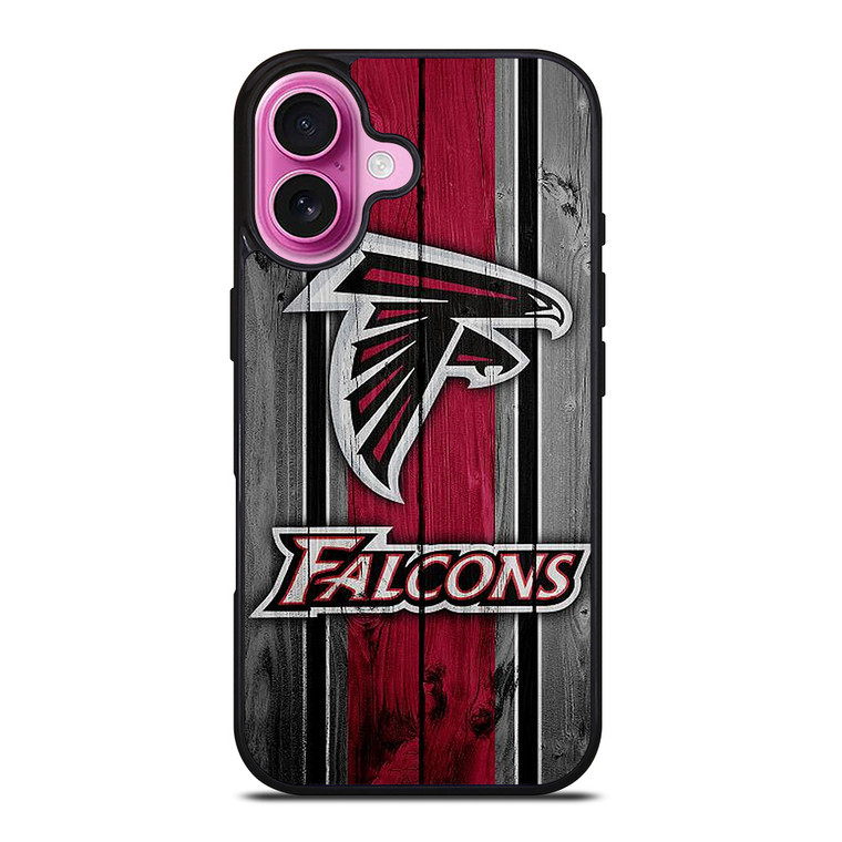 ATLANTA FALCONS WOODEN LOGO iPhone 16 Plus Case Cover