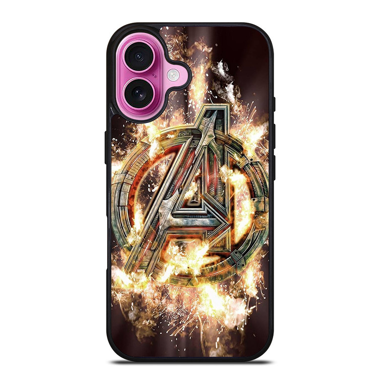 AVENGERS FIRE LOGO iPhone 16 Plus Case Cover