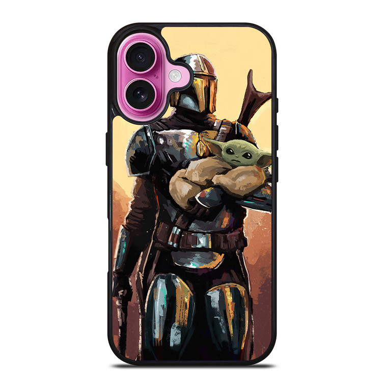 BABY YODA AND THE MANDALORIAN STAR WARS ART iPhone 16 Plus Case Cover BABY YODA AND THE MANDALORIAN STAR WARS ART iPhone 16 Plus Case Cover