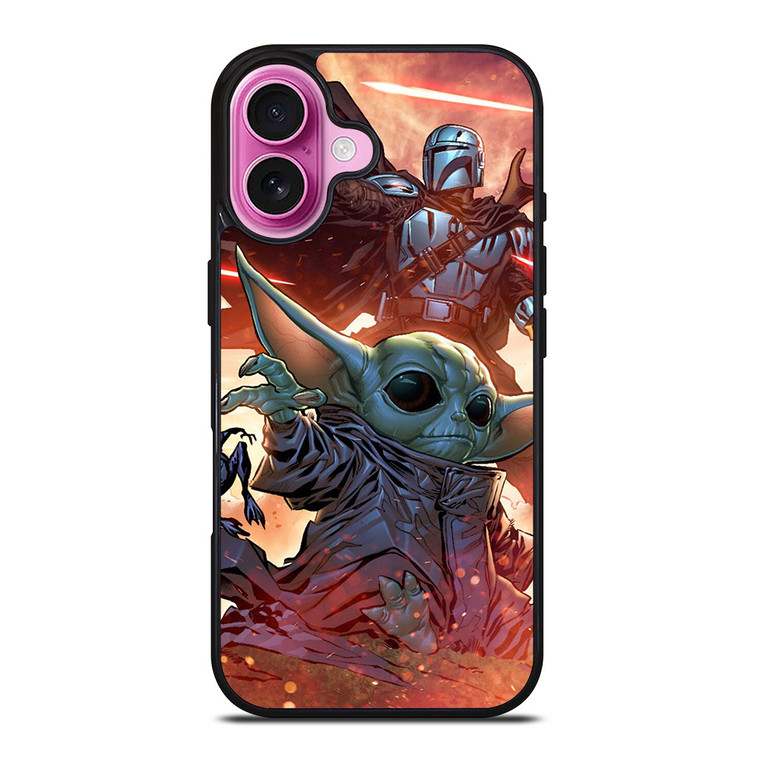 BABY YODA AND THE MANDALORIAN STAR WARS iPhone 16 Plus Case Cover