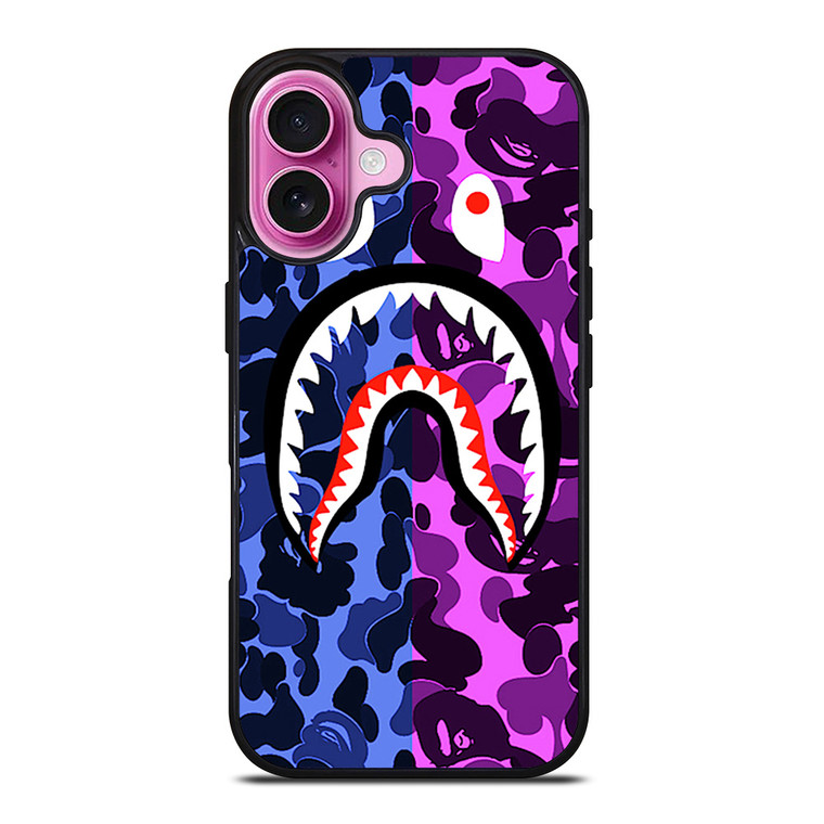 BAPE CAMO LOGO BLUE PURPLE iPhone 16 Plus Case Cover