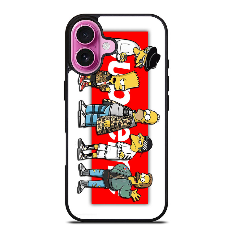 BART SIMPSON X SUPREME LOGO iPhone 16 Plus Case Cover