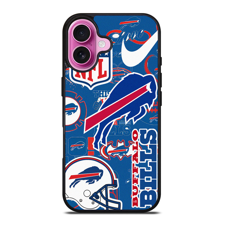 BUFFALO BILLS NFL STICKER BOMB iPhone 16 Plus Case Cover