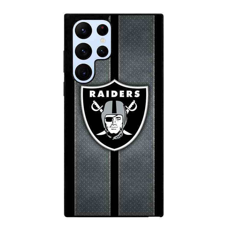 LAS VEGAS RAIDERS NFL METAL STRIPE Samsung Galaxy S22 Ultra Case Cover