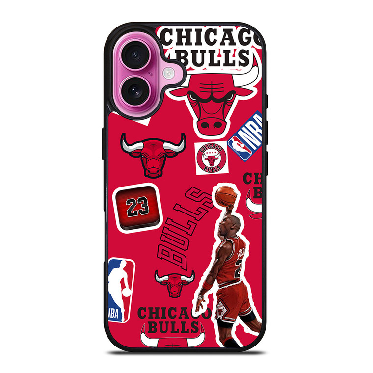 CHICAGO BULLS STICKER BOMB iPhone 16 Plus Case Cover