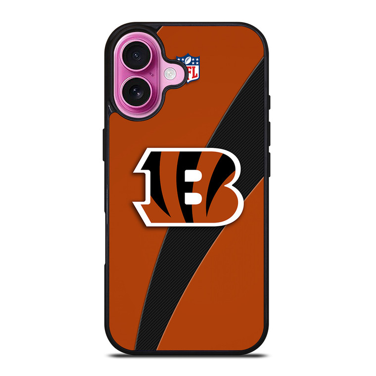 CINCINNATI BENGALS TIGER PATTERN iPhone 16 Plus Case Cover