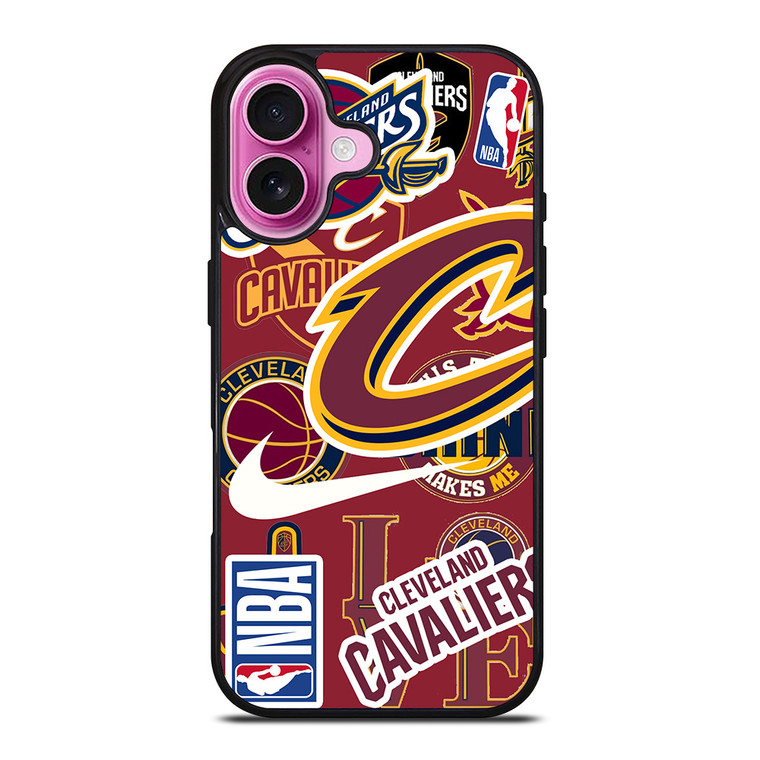 CLEVELAND CAVALIERS NBA STICKER BOMB iPhone 16 Plus Case Cover