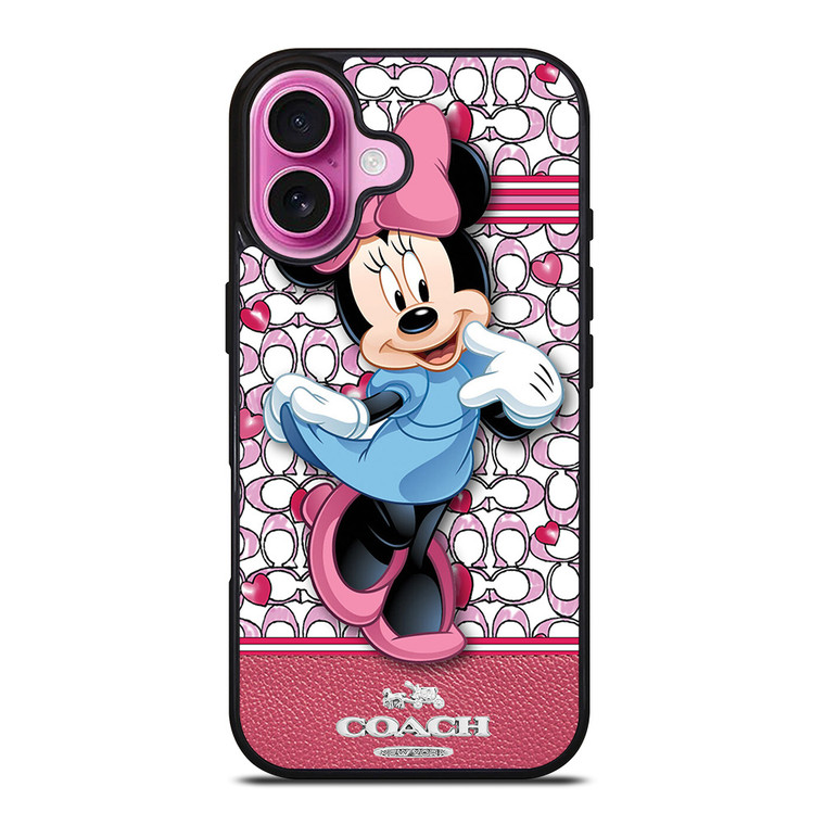 COACH MINNIE MOUSE PINK PATTERN iPhone 16 Plus Case Cover