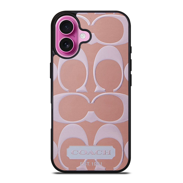 COACH NEW YORK PINK PATTERN iPhone 16 Plus Case Cover