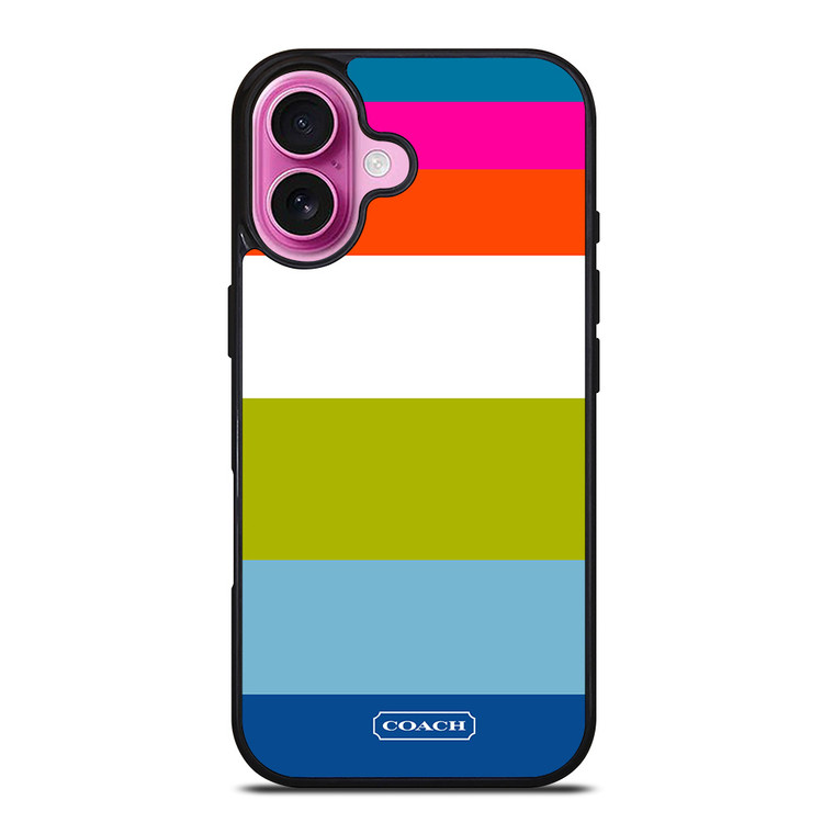 COACH NEW YORK STRIPE 2 iPhone 16 Plus Case Cover