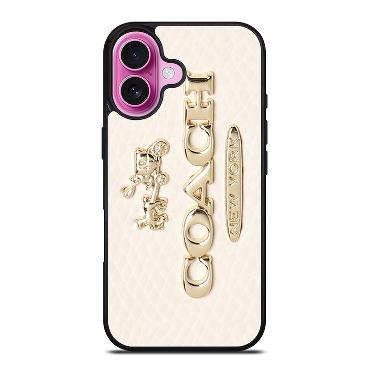 COACH PINK PATTERN MATE iPhone 16 Plus Case Cover
