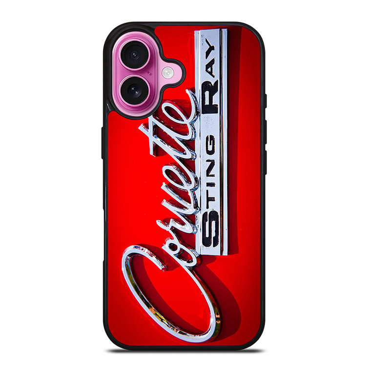 CORVETTE STINGRAY RED EMBLEM iPhone 16 Plus Case Cover