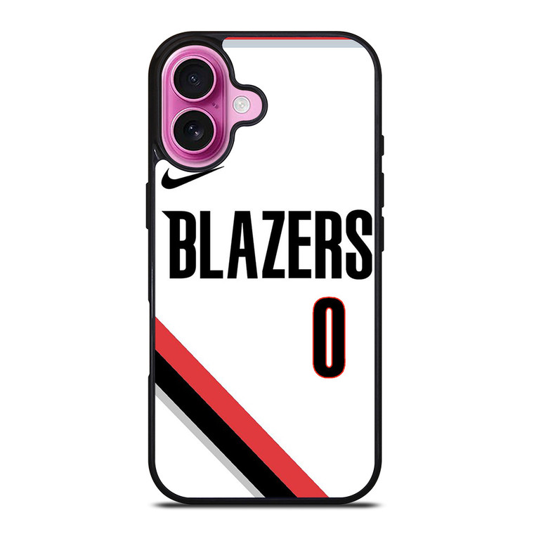 DAMIAN LILLARD PORTLAND TRAIL BLAZERS WHITE iPhone 16 Plus Case Cover