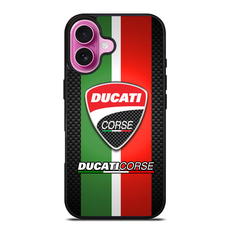 DUCATI CORSE CARBON LOGO iPhone 16 Plus Case Cover