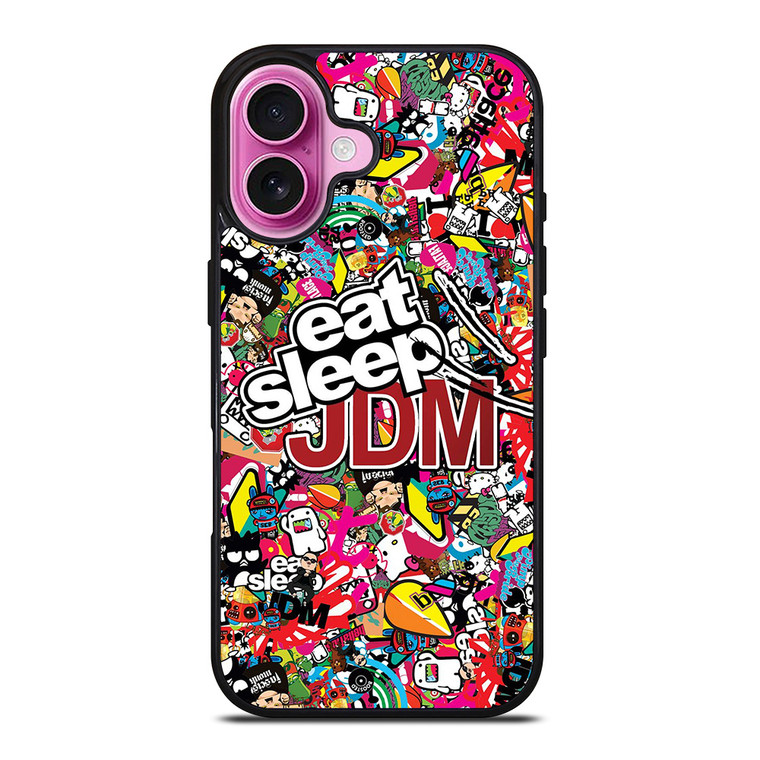 EAT SLEEP JDM STICKERS iPhone 16 Plus Case Cover