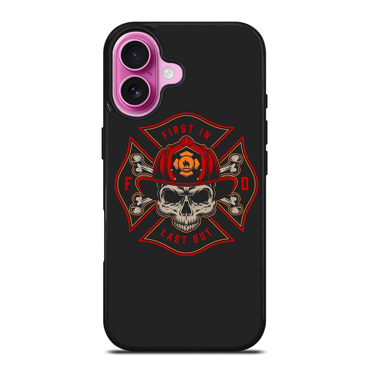 FIREFIGHTER FIREMAN SKULL LOGO iPhone 16 Plus Case Cover