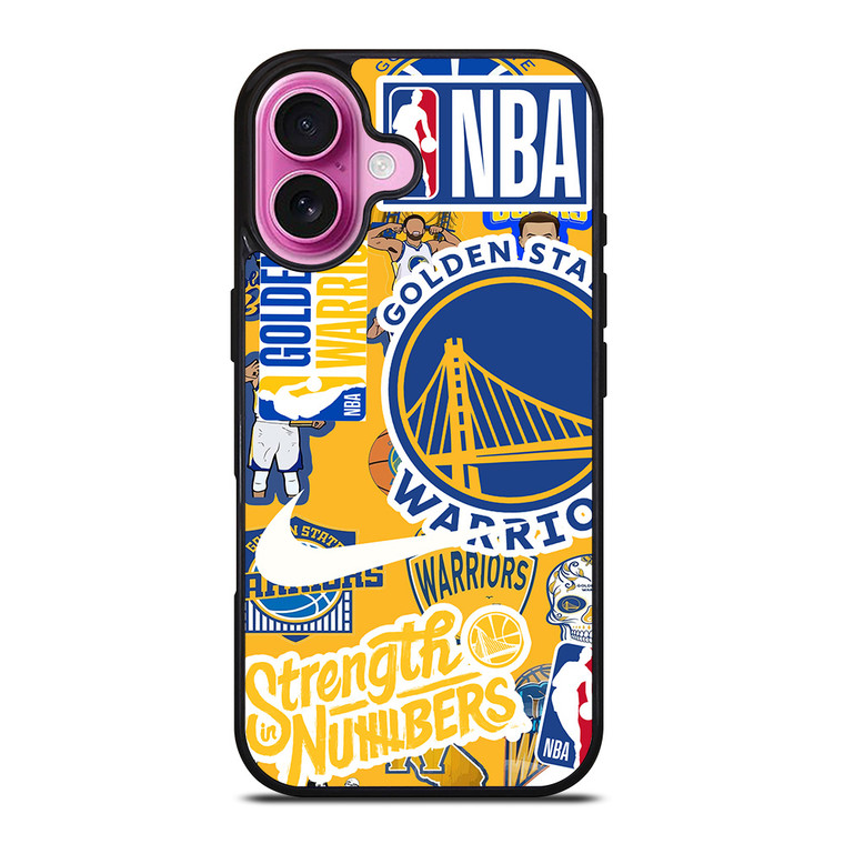 GOLDEN STATE WARRIORS NBA STICKER BOMB iPhone 16 Plus Case Cover