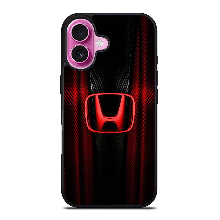 HONDA LOGO RED CARBON iPhone 16 Plus Case Cover